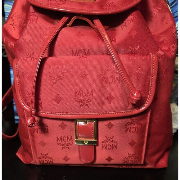MCM - Red Nylon Backpack - EUC main image 8